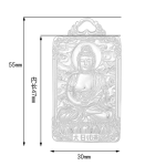 Pt950 Platinum Chinese Zodiac Monkey Guardian - Mahavairocana Buddha Pendant